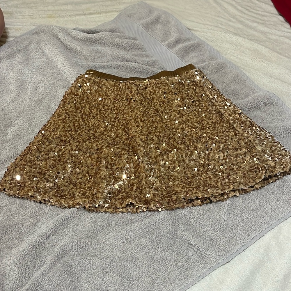 Gold sequin skort